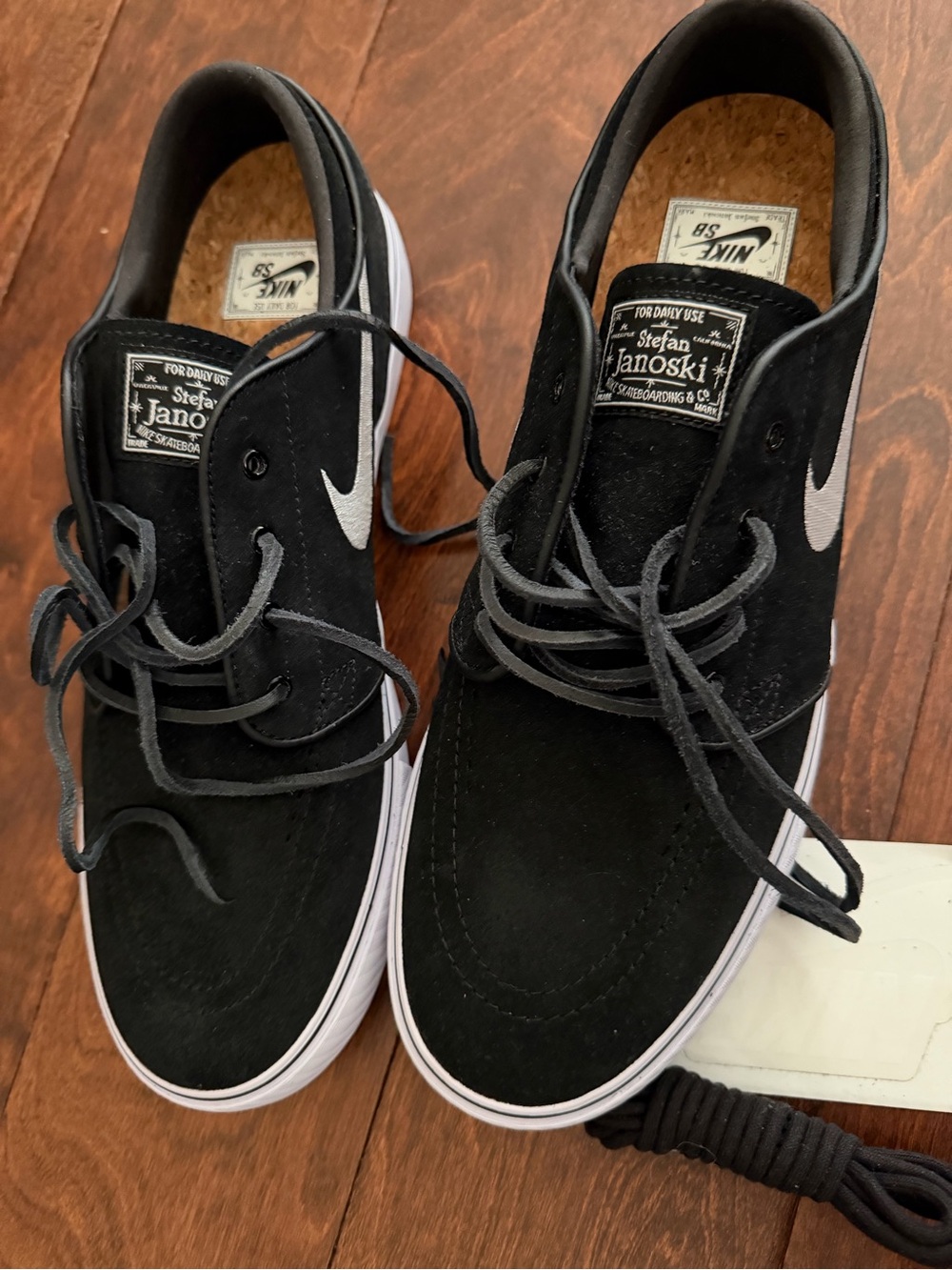 Nike Stefan Janoski Black and White Skate Sneakers